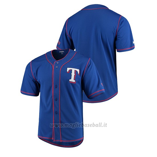 Maglia Baseball Uomo Texas Rangers Button-down Stitches Team Color Blu